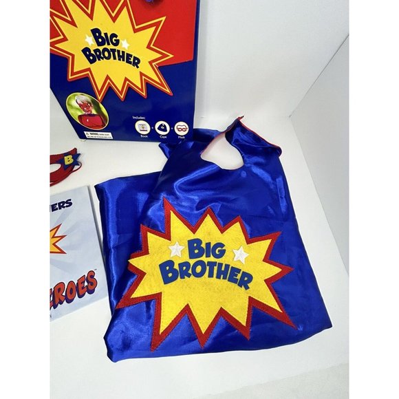 Big Brother Gift Set W/ Super Hero Cape Costume, Mask, & Book Intro To New Baby - Picture 4 of 6